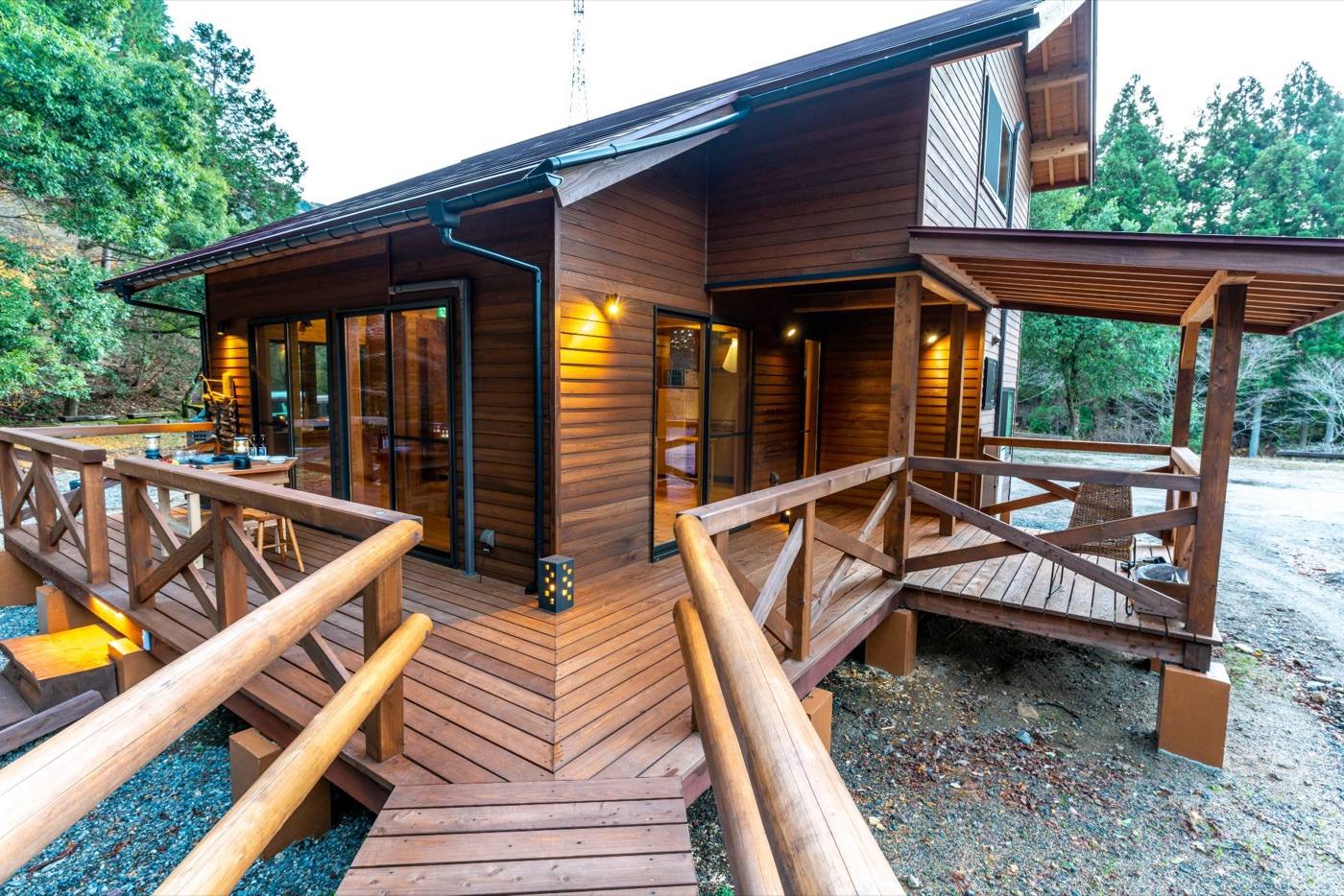 Villa exterior in the forest